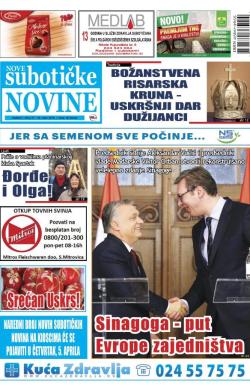 Nove Subotičke novine - broj 64, 30. mar 2018.