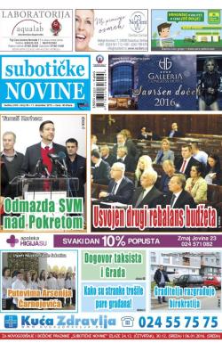 Nove Subotičke novine - broj 50, 11. dec 2015.