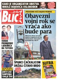 Blic - broj 7729, 22. avg 2018.