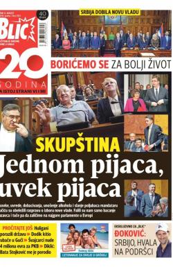 Blic - broj 7003, 12. avg 2016.