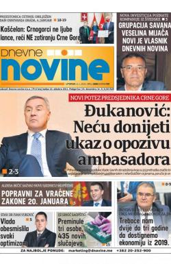 Dnevne novine - broj 2879, 5. jan 2021.