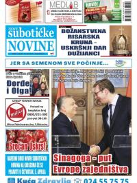 Nove Subotičke novine - broj 64, 30. mar 2018.