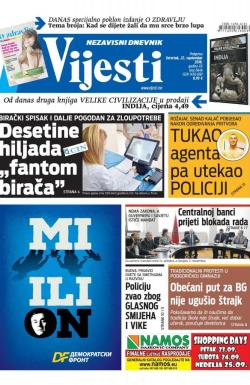 Vijesti - broj 6644, 22. sep 2016.