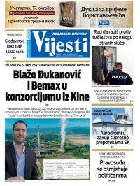 Vijesti - broj 7733, 16. okt 2019.