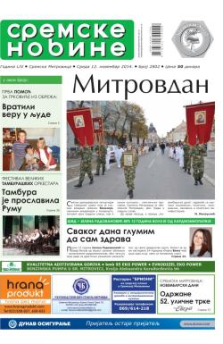 Sremske Novine - broj 2802, 12. nov 2014.