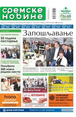 Sremske Novine - broj 2830, 27. maj 2015.