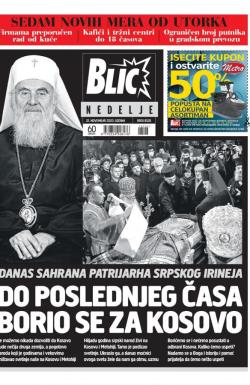 Blic - broj 8528, 22. nov 2020.