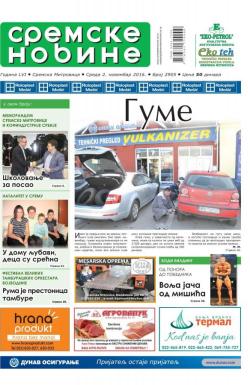 Sremske Novine - broj 2905, 2. nov 2016.