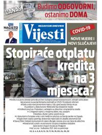 Vijesti - broj 7885, 19. mar 2020.