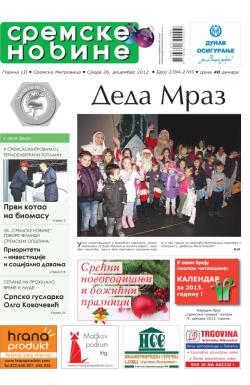 Sremske Novine - broj 2704-2705, 26. dec 2012.