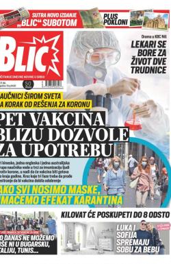 Blic - broj 8400, 17. jul 2020.