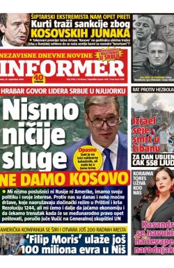 Informer - broj 3788, 25. sep 2024.