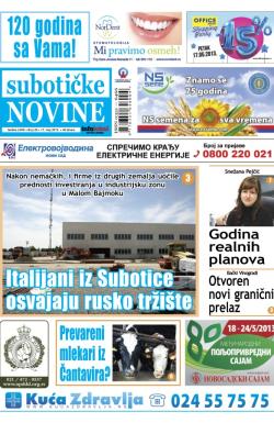 Nove Subotičke novine - broj 20, 17. maj 2013.