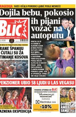 Blic - broj 7413, 3. okt 2017.