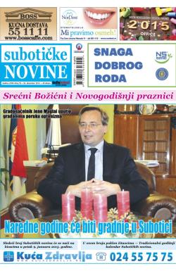 Nove Subotičke novine - broj 52, 26. dec 2014.