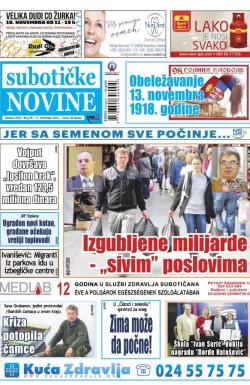 Nove Subotičke novine - broj 45, 11. nov 2016.