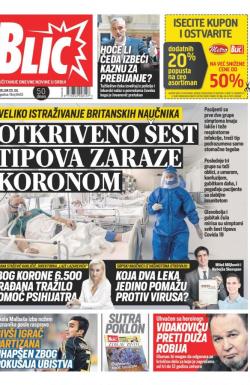 Blic - broj 8403, 20. jul 2020.