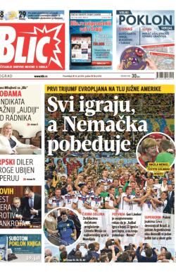 Blic - broj 6256, 14. jul 2014.