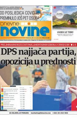 Dnevne novine - broj 2772, 31. avg 2020.