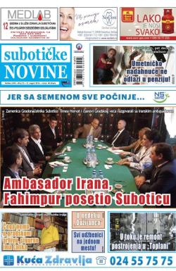 Nove Subotičke novine - broj 32, 12. avg 2016.