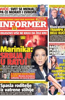 Informer - broj 3826, 8. nov 2024.