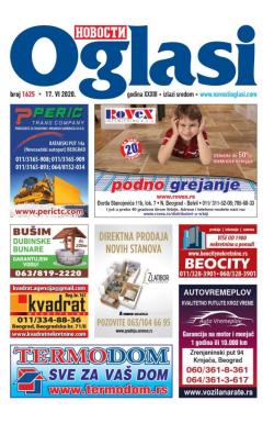 Novosti oglasi - broj 1625, 17. jun 2020.