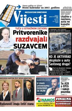 Vijesti - broj 6745, 30. dec 2016.