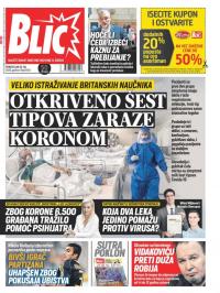 Blic - broj 8403, 20. jul 2020.