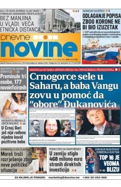 Dnevne novine - broj 2817, 22. okt 2020.