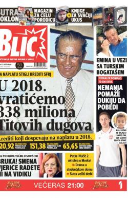 Blic - broj 7760, 22. sep 2018.