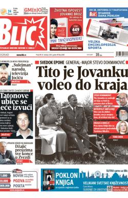 Blic - broj 6001, 25. okt 2013.