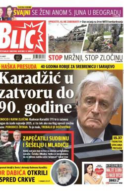 Blic - broj 6865, 25. mar 2016.