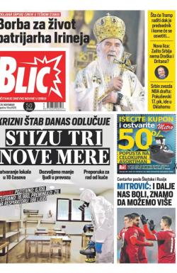 Blic - broj 8526, 20. nov 2020.