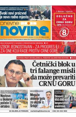 Dnevne novine - broj 2762, 19. avg 2020.