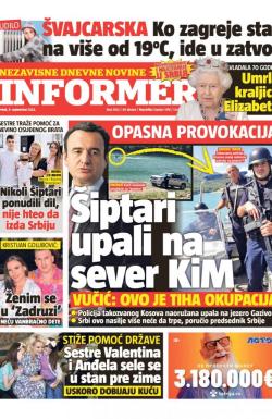 Informer - broj 3162, 9. sep 2022.