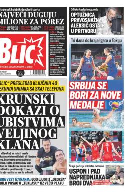 Blic - broj 8778, 6. avg 2021.