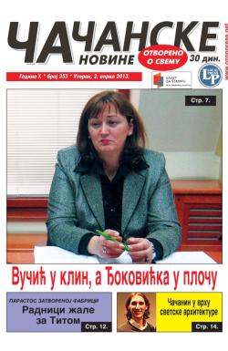 Čačanske novine - broj 353, 2. apr 2013.