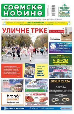 Sremske Novine - broj 3219, 9. nov 2022.