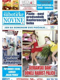 Nove Subotičke novine - broj 81, 14. sep 2018.