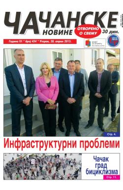 Čačanske novine - broj 454, 28. apr 2015.