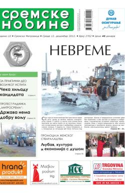 Sremske Novine - broj 2702, 12. dec 2012.