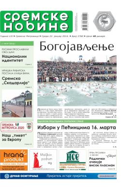 Sremske Novine - broj 2760, 22. jan 2014.