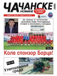 Čačanske novine - broj 465, 21. jul 2015.