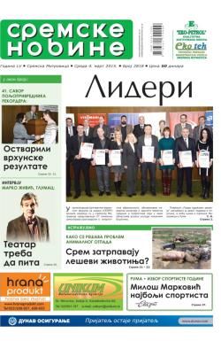 Sremske Novine - broj 2818, 4. mar 2015.