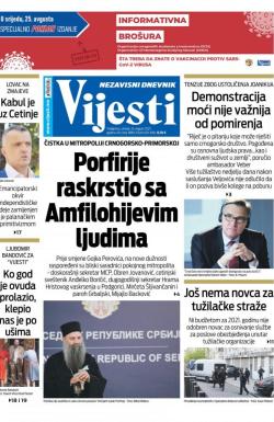 Vijesti - broj 8395, 24. avg 2021.