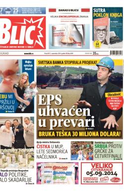 Blic - broj 6309, 5. sep 2014.