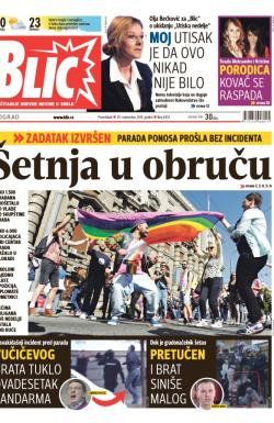 Blic - broj 6333, 29. sep 2014.