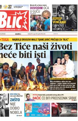 Blic - broj 6283, 10. avg 2014.