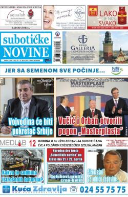 Nove Subotičke novine - broj 15, 15. apr 2016.