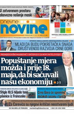 Dnevne novine - broj 2671, 4. maj 2020.